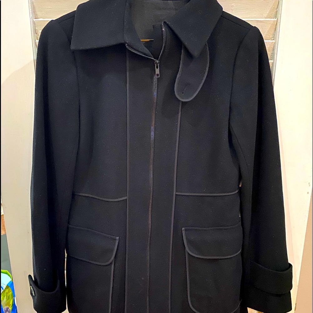 Theory black wool coat